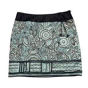 Etcetera 16 mixed media skirt aqua brown